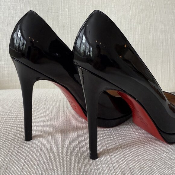 Christian Louboutin New Simple 120 Black Patent Leather Heels - Picture 13 of 15